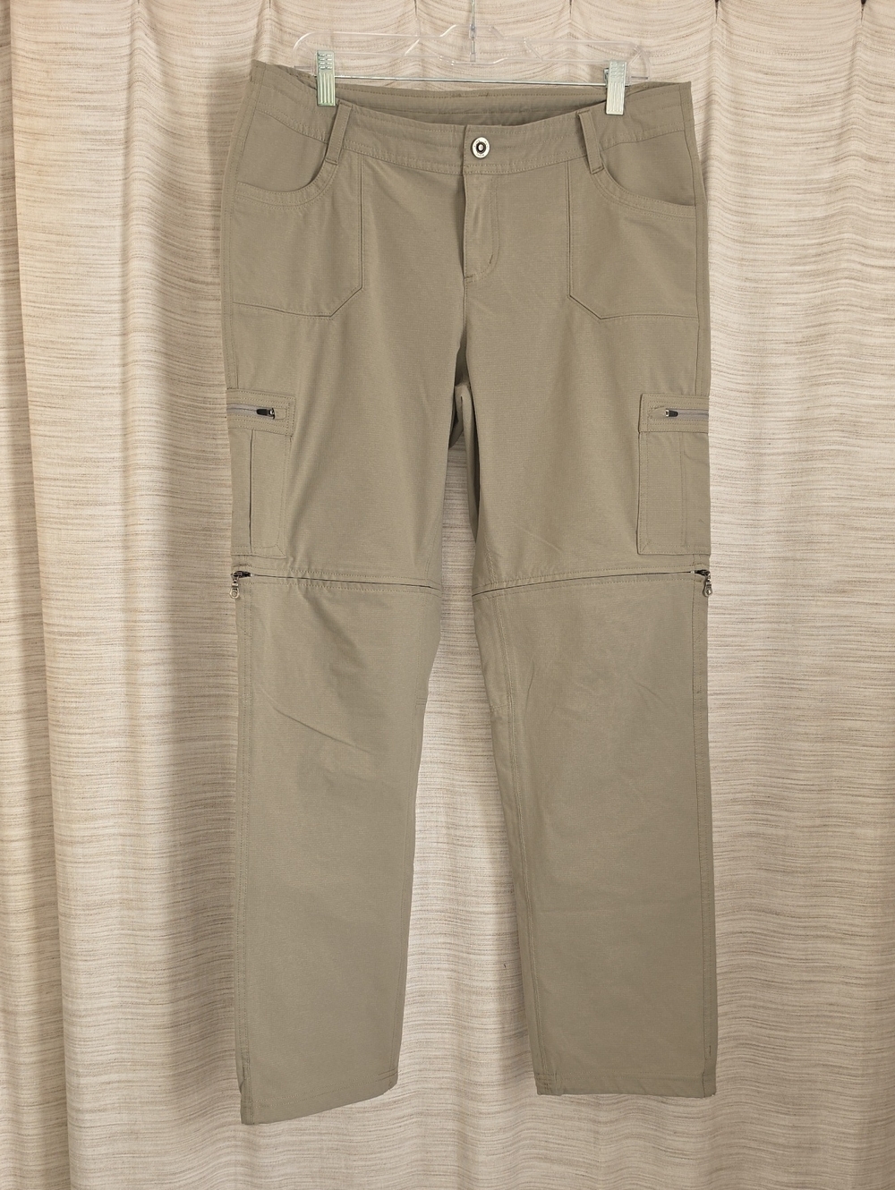 KÜHL Horizn RECCO Convertible Hiking Pants Size 14 Tan Cargo Zip Off Like New
